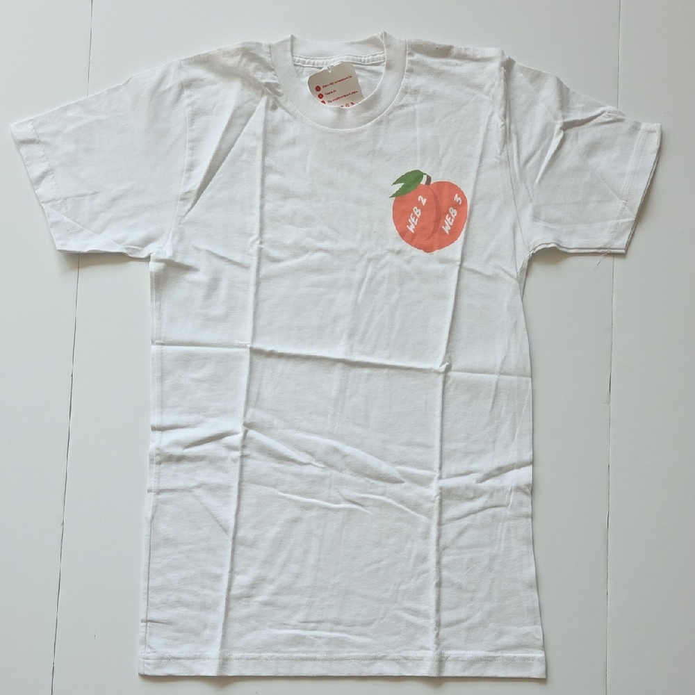 American Apparel White and Orange Short Sleeve Tees S